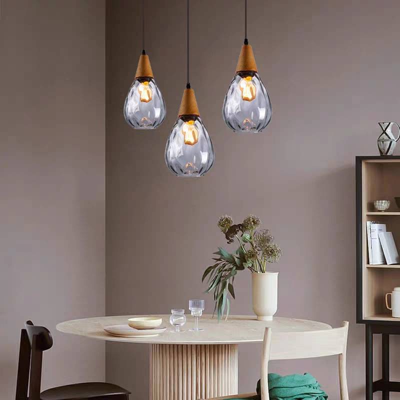 Vintage Teardrop Glass Pendant Ceiling Light for Dining Room | Stornfield