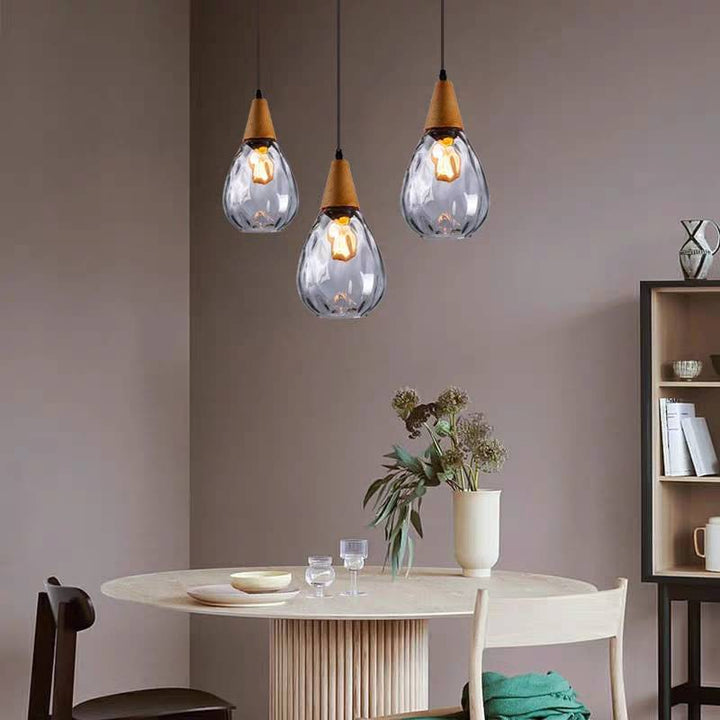 Vintage Teardrop Glass Pendant Ceiling Light for Dining Room | Stornfield