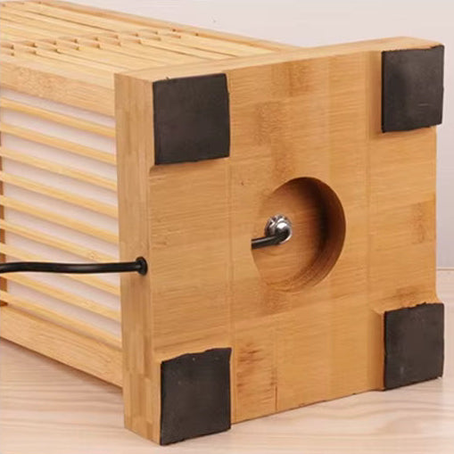Tatami Japanese Bedside Lamp with Wooden Bamboo Shade | Stornfield