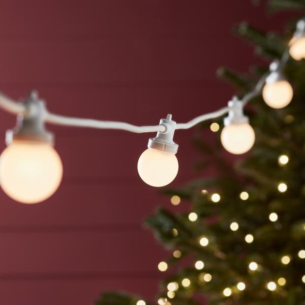 Stornfield | Pro Connect 5m 10-piece Connectable Warm White Party String Lights White Cable