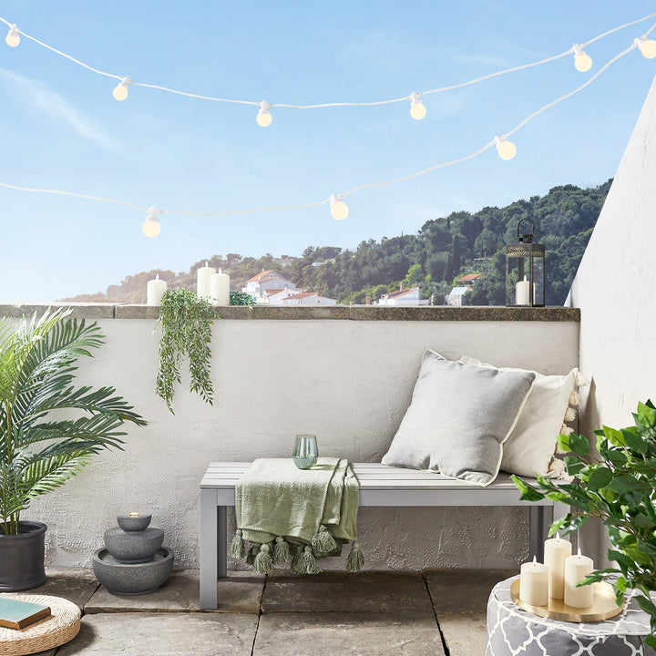 Stornfield | Pro Connect 5m 10-piece Connectable Warm White Party String Lights White Cable
