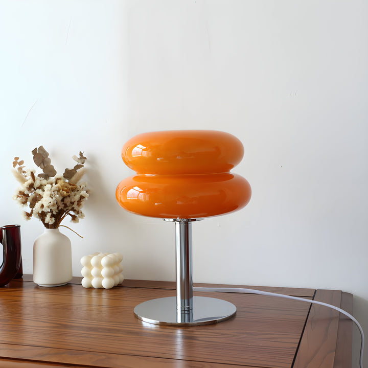 Stornfield | Italian Egg Tart Shaped Glass LED Table Lamp