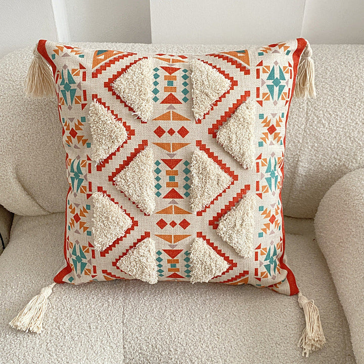 Boho lined fringe throw pillow cover | Stornfield