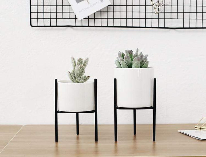 Set of 3 Stornfield Mid-Century Floral Planters