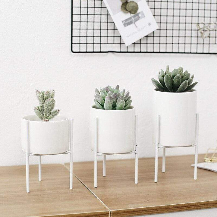 Set of 3 Stornfield Mid-Century Floral Planters