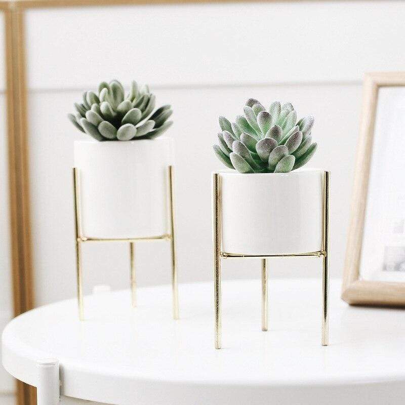 Set of 3 Stornfield Mid-Century Floral Planters