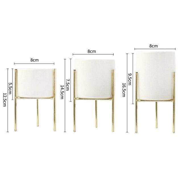 Set of 3 Stornfield Mid-Century Floral Planters