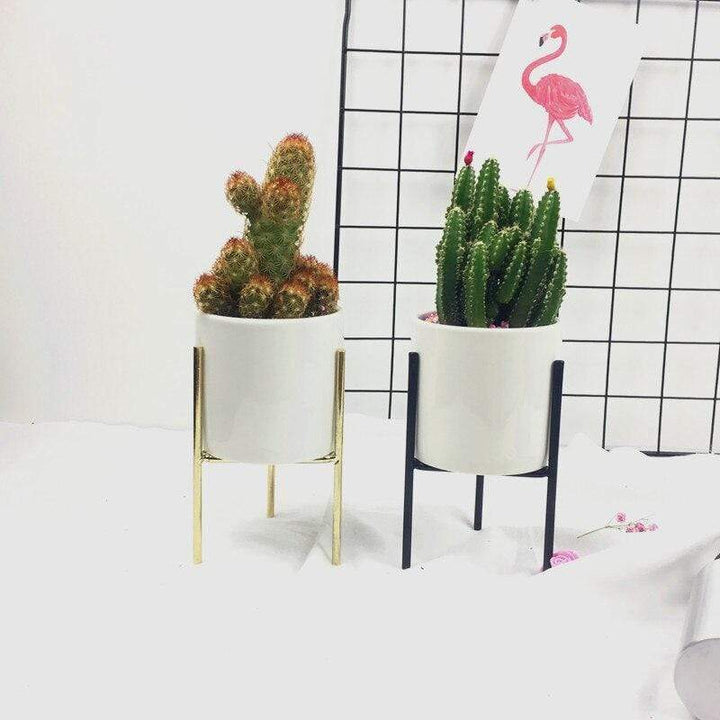 Set of 3 Stornfield Mid-Century Floral Planters