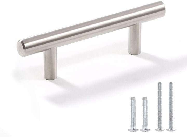 Stornfield | Brushed Nickel Stainless Steel Modern T-Bar Drawer Pulls
