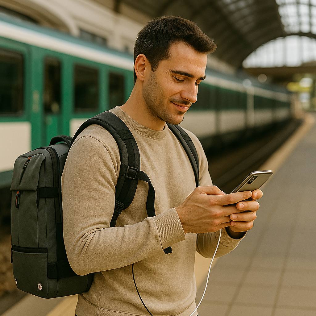 Packlite Slim – Waterproof compression backpack with USB connection for hand luggage | Stornfield