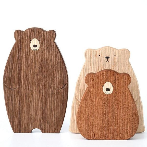Papa Baby Mama Bear Wooden Serving Plate Cutting Board | Stornfield