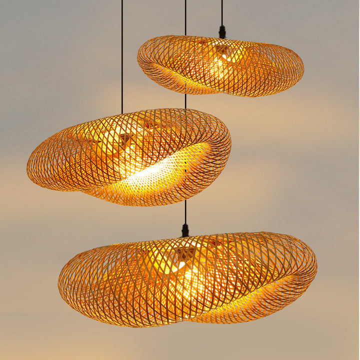 Stornfield | Bamboo Woven Rattan - Pendant Light - LED - Light