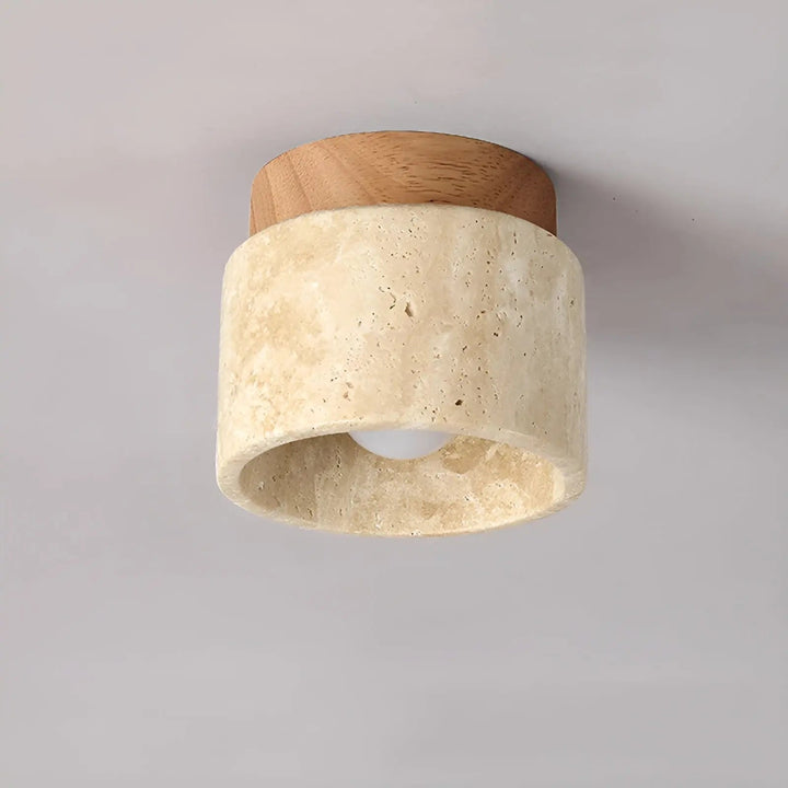 Rustic Travertine Ceiling Lamp - TravaGlow | Stornfield