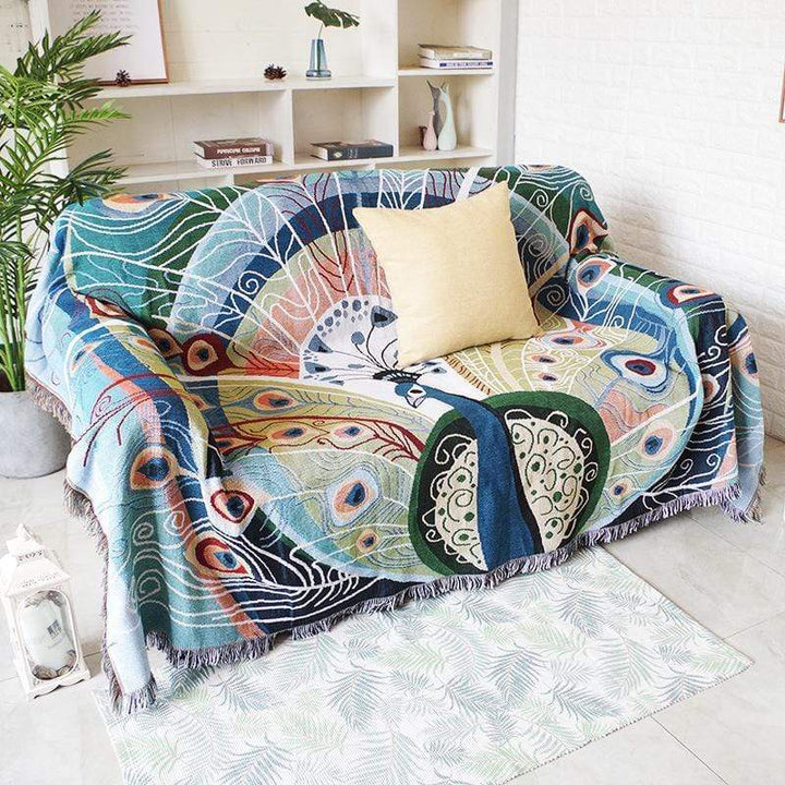 Peacock Throw Thread Blanket Stornfield