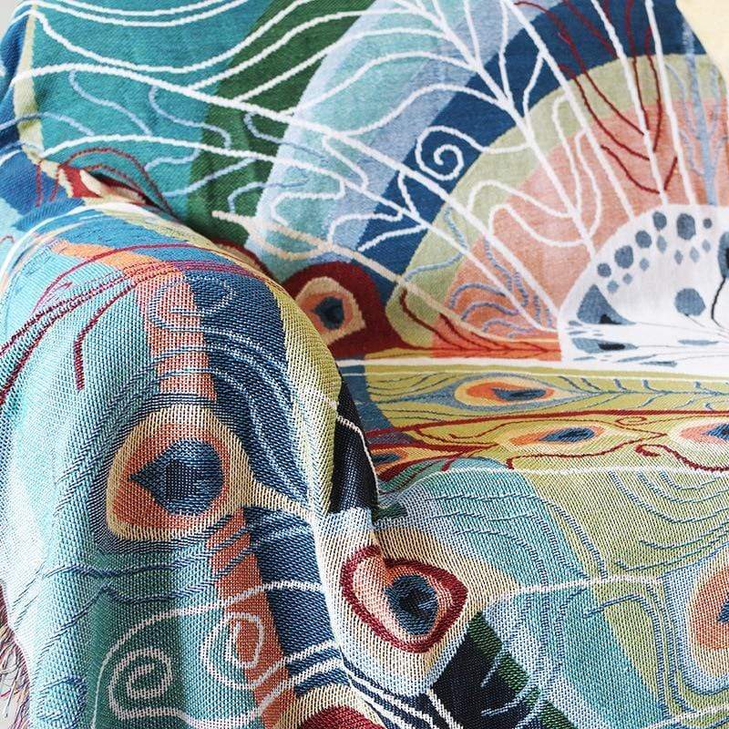 Peacock Throw Thread Blanket Stornfield