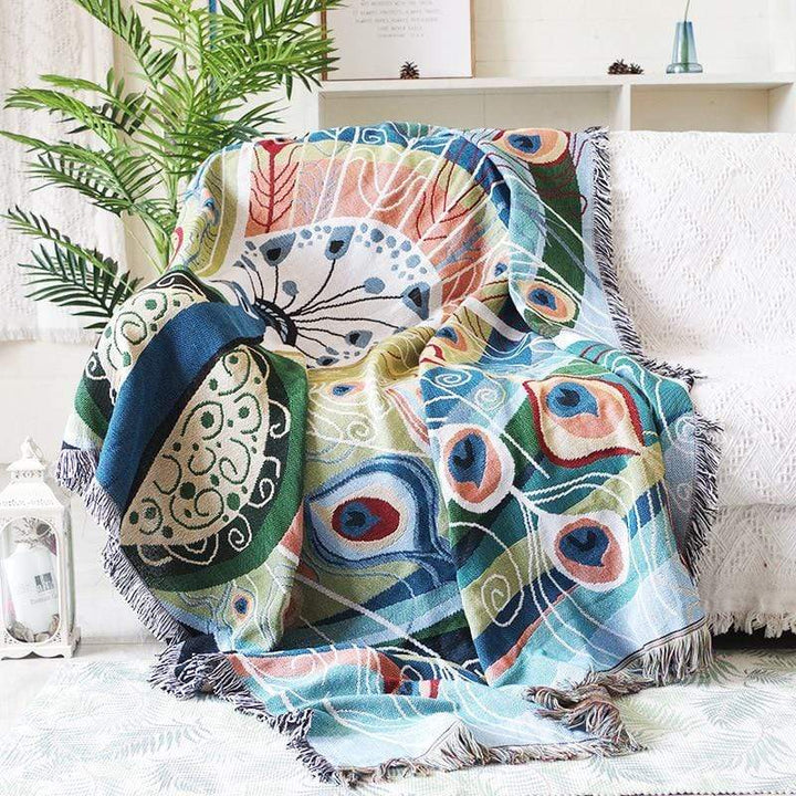 Peacock Throw Thread Blanket Stornfield