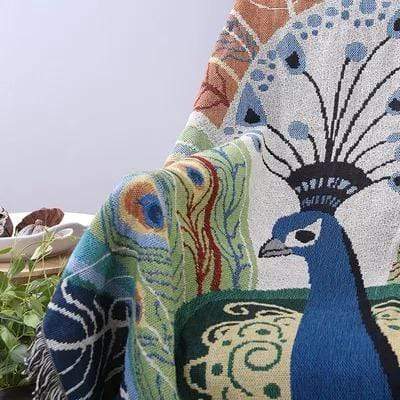 Peacock Throw Thread Blanket Stornfield