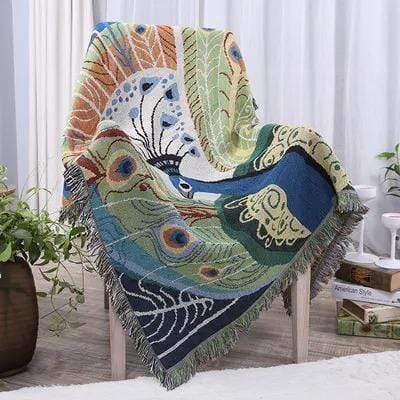Peacock Throw Thread Blanket Stornfield