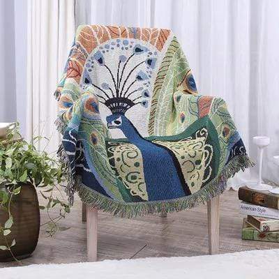 Peacock Throw Thread Blanket Stornfield