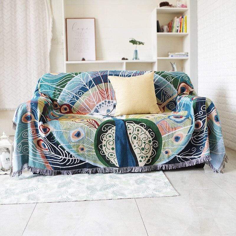 Peacock Throw Thread Blanket Stornfield