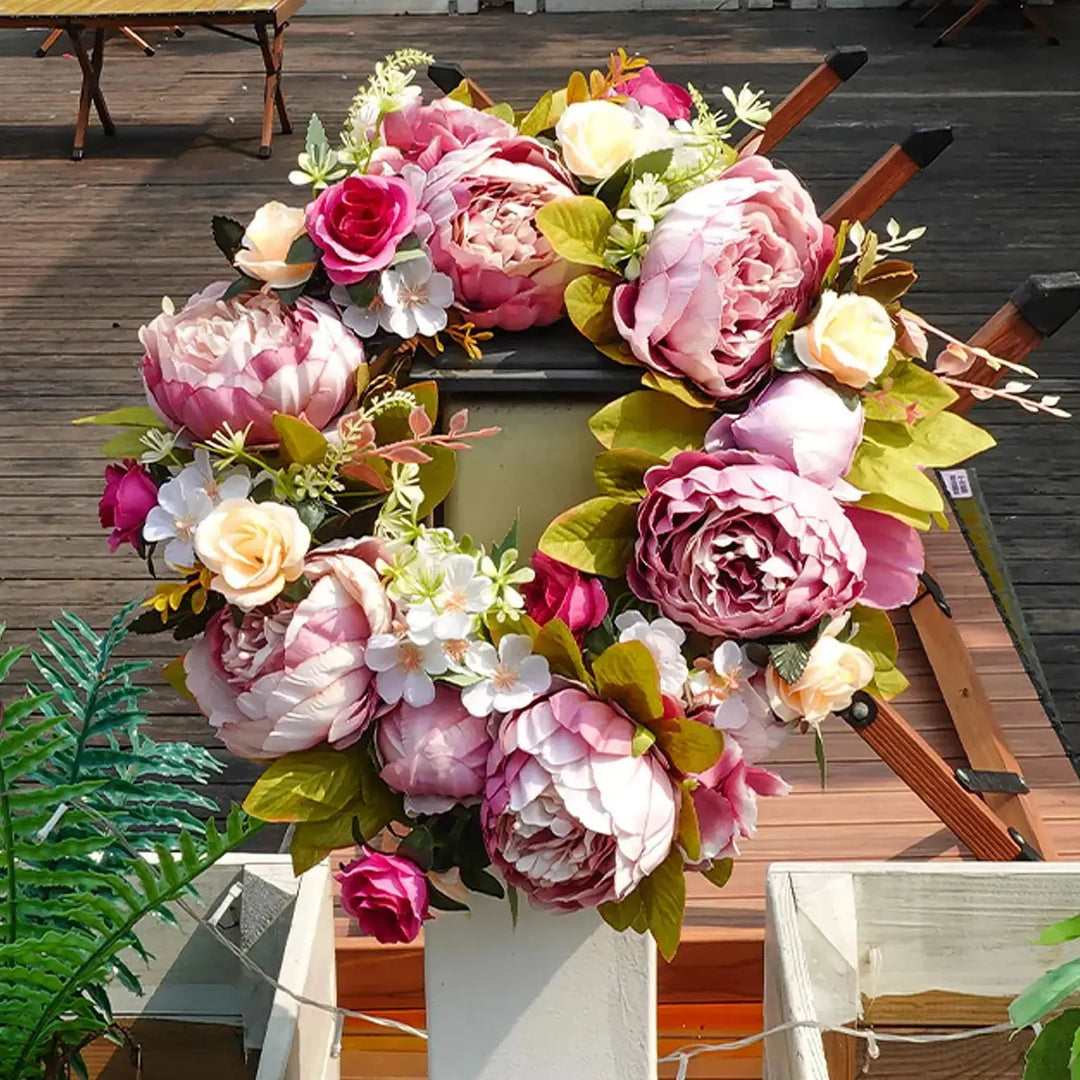 Stornfield | Artificial Wreath - AutumnBloom - Outdoor & Peonies - Cozy Autumn Decor