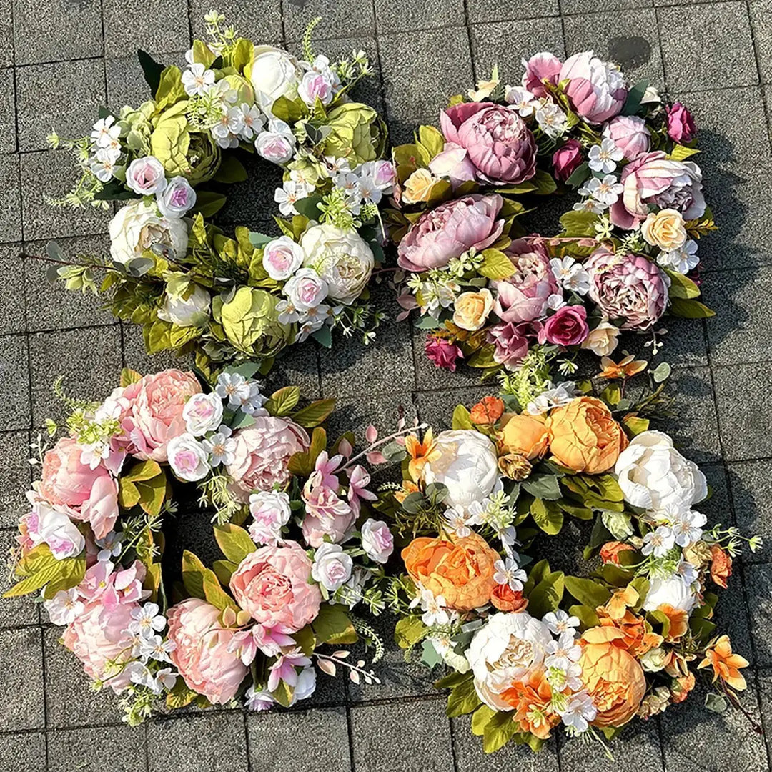 Stornfield | Artificial Wreath - AutumnBloom - Outdoor & Peonies - Cozy Autumn Decor
