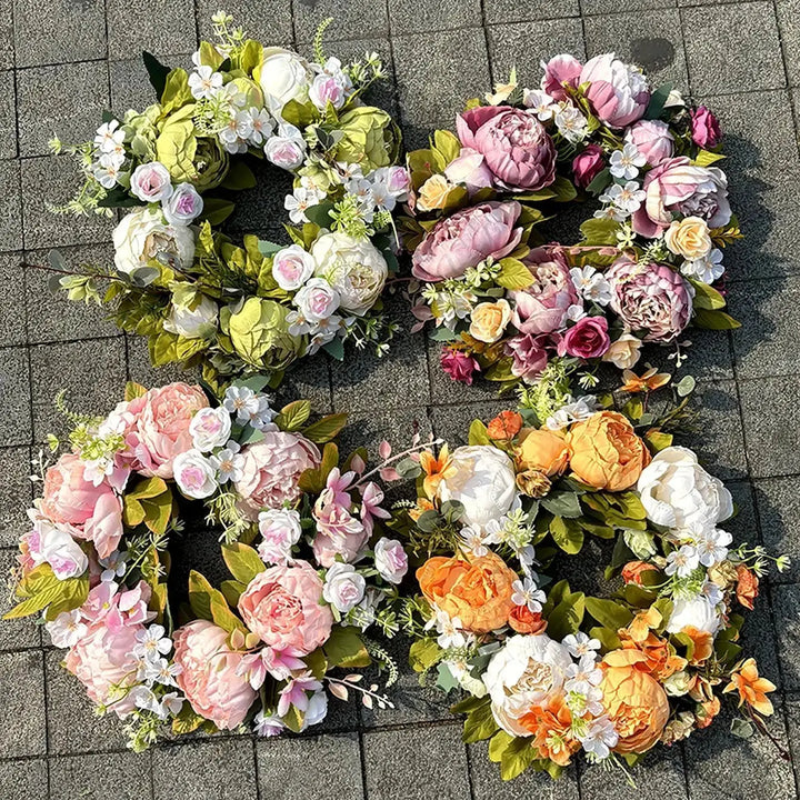 Stornfield | Artificial Wreath - AutumnBloom - Outdoor & Peonies - Cozy Autumn Decor
