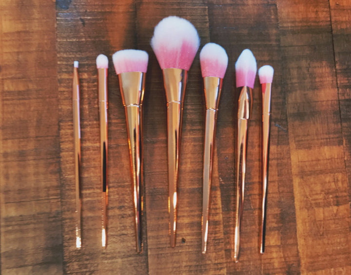 Rose Gold Contour Makeup Brushes - 7 Piece Set | Stornfield