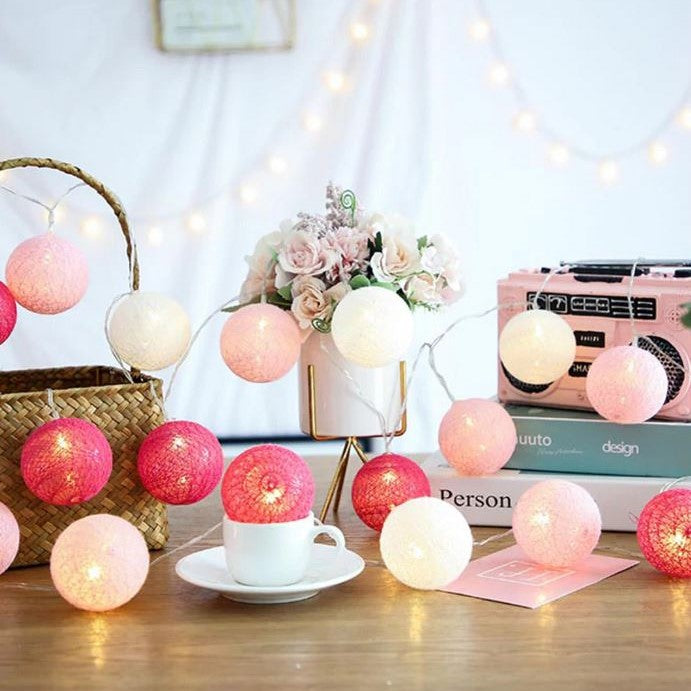 Cheerful Cotton Light Ball Garland - LumiBall | Stornfield