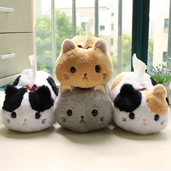 Plush Cat Tissue Box Cover | Stornfield