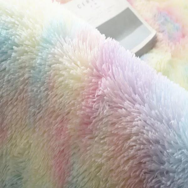 Plush Rainbow Colorful Fur Rug | Stornfield