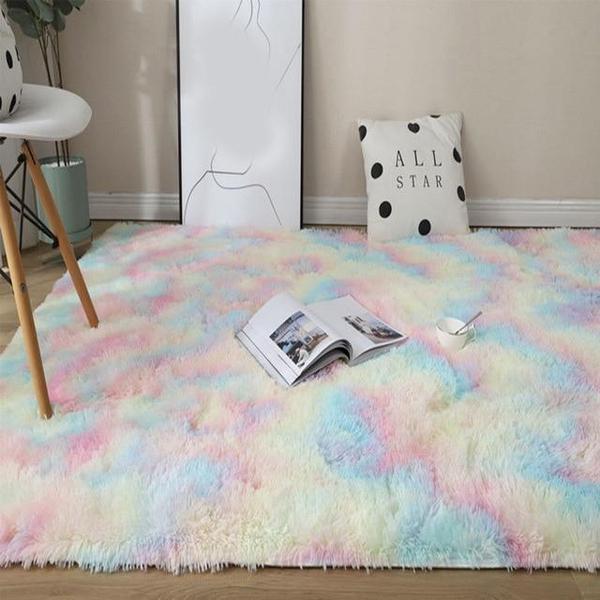 Plush Rainbow Colorful Fur Rug | Stornfield