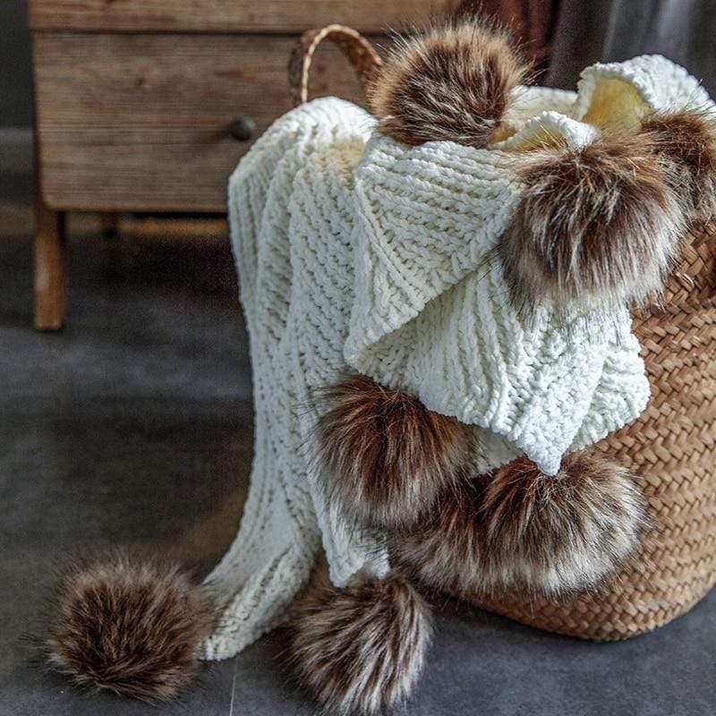 Pom Pom Chenille Blankets Stornfield