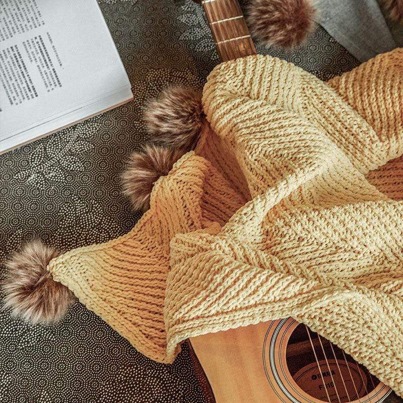 Pom Pom Chenille Blankets Stornfield