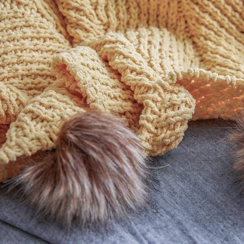 Pom Pom Chenille Blankets Stornfield