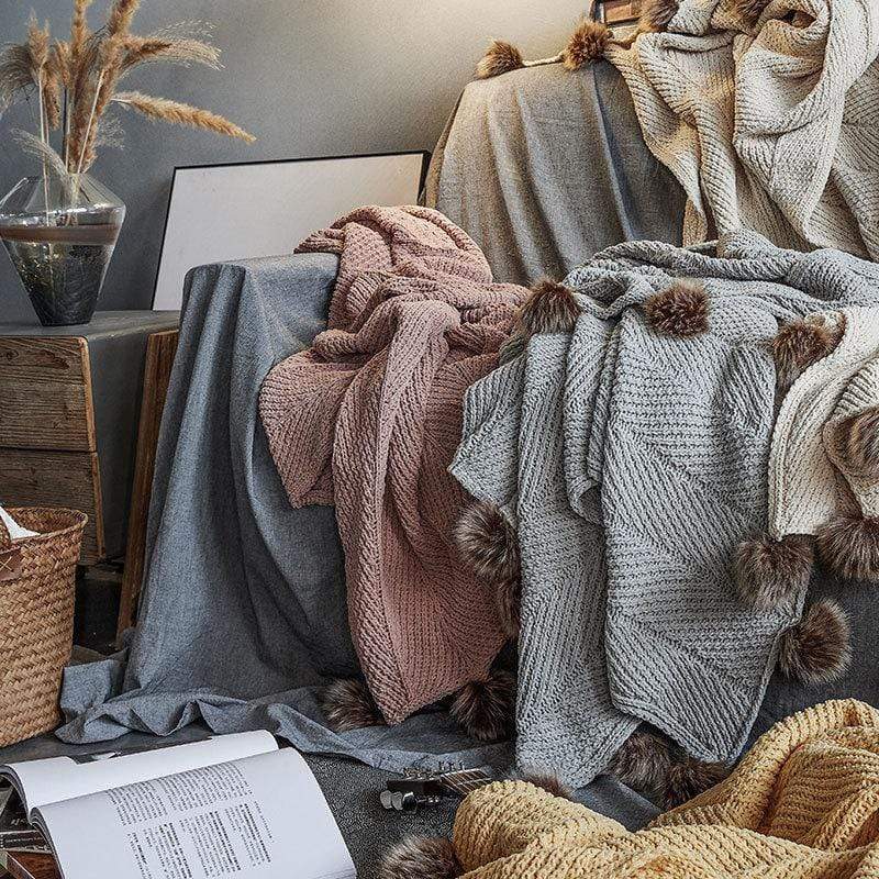 Pom Pom Chenille Blankets Stornfield