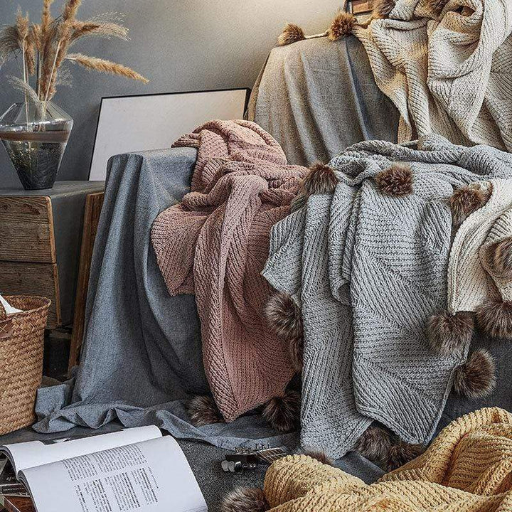 Pom Pom Chenille Blankets Stornfield