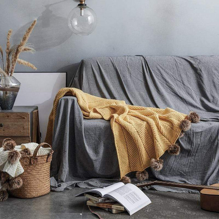 Pom Pom Chenille Blankets Stornfield