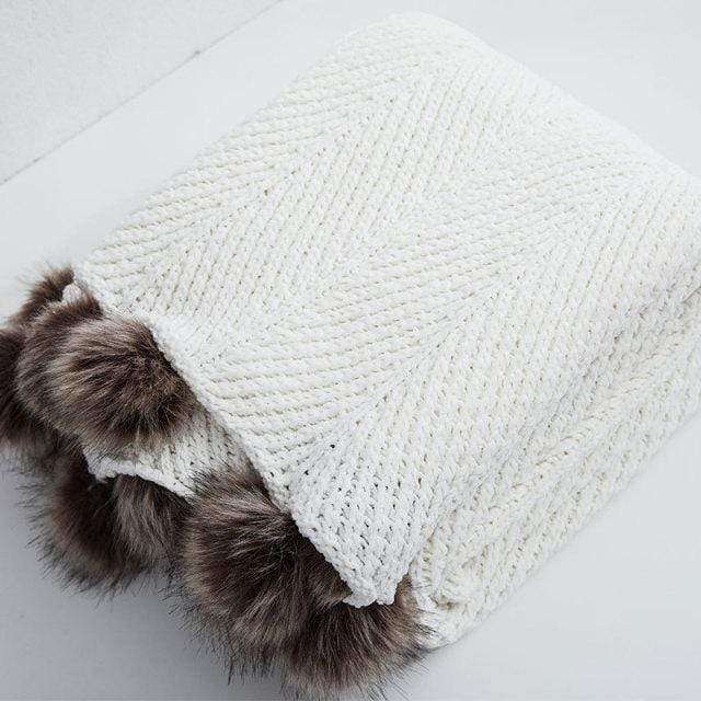 Pom Pom Chenille Blankets Stornfield