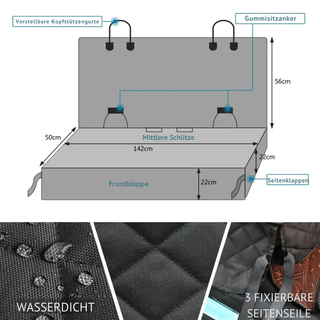 Stornfield scratch-resistant waterproof dog car seat cover