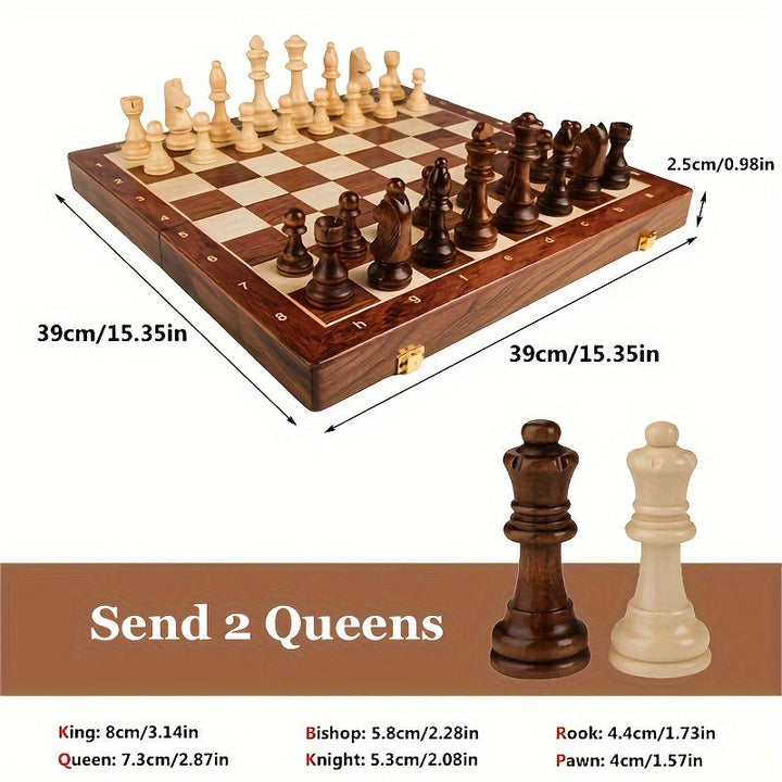 RoyalWood Luxury Chess Set – Solid Wood Chess Board with Finely Detailed Pieces | Stornfield