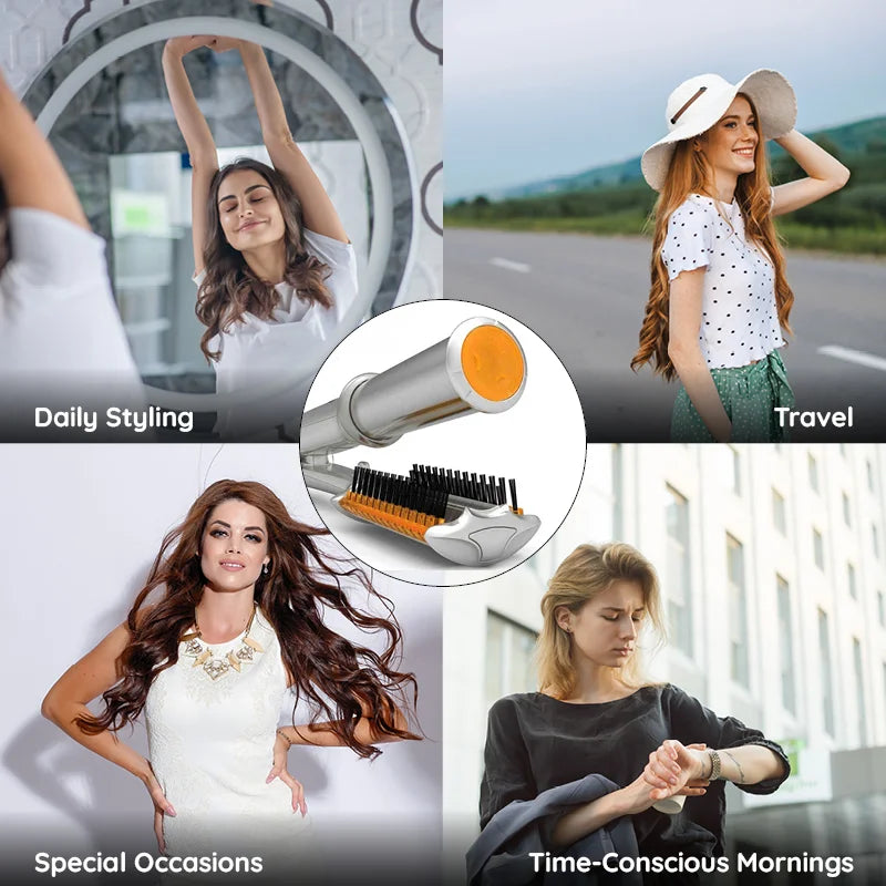 Stornfield | Professional 2 in 1 Rotating Iron Hair Brush