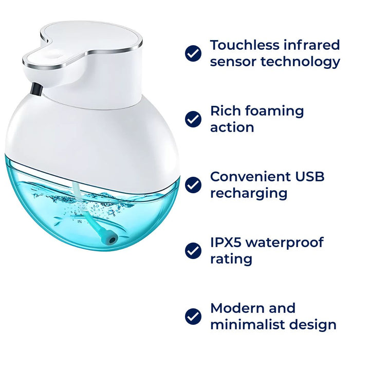 PureFoam | Non-Contact Foaming Soap Dispenser – Infrared Sensor – IPX5 Waterproof – USB Rechargeable Hygiene Stornfield