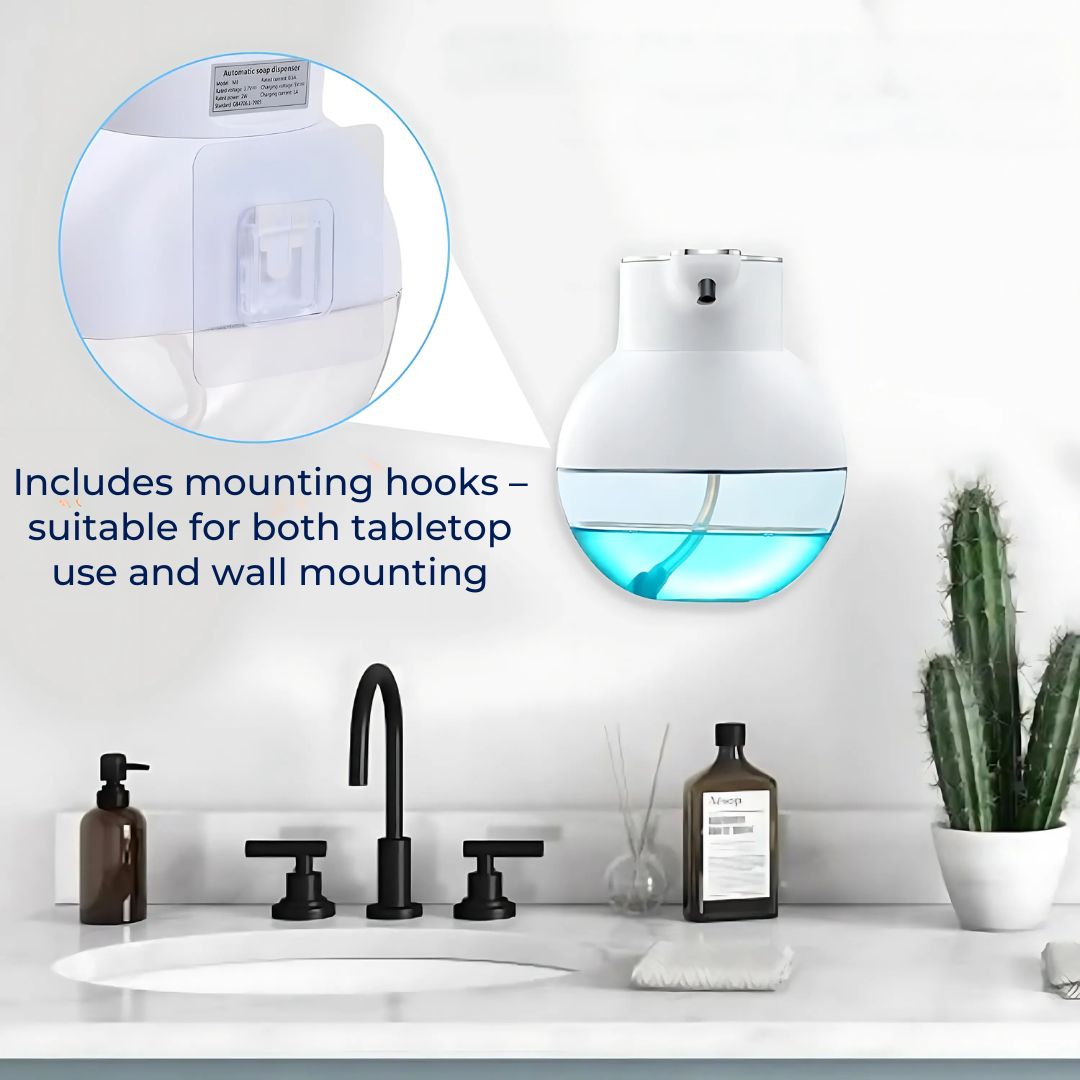 PureFoam | Non-Contact Foaming Soap Dispenser – Infrared Sensor – IPX5 Waterproof – USB Rechargeable Hygiene Stornfield