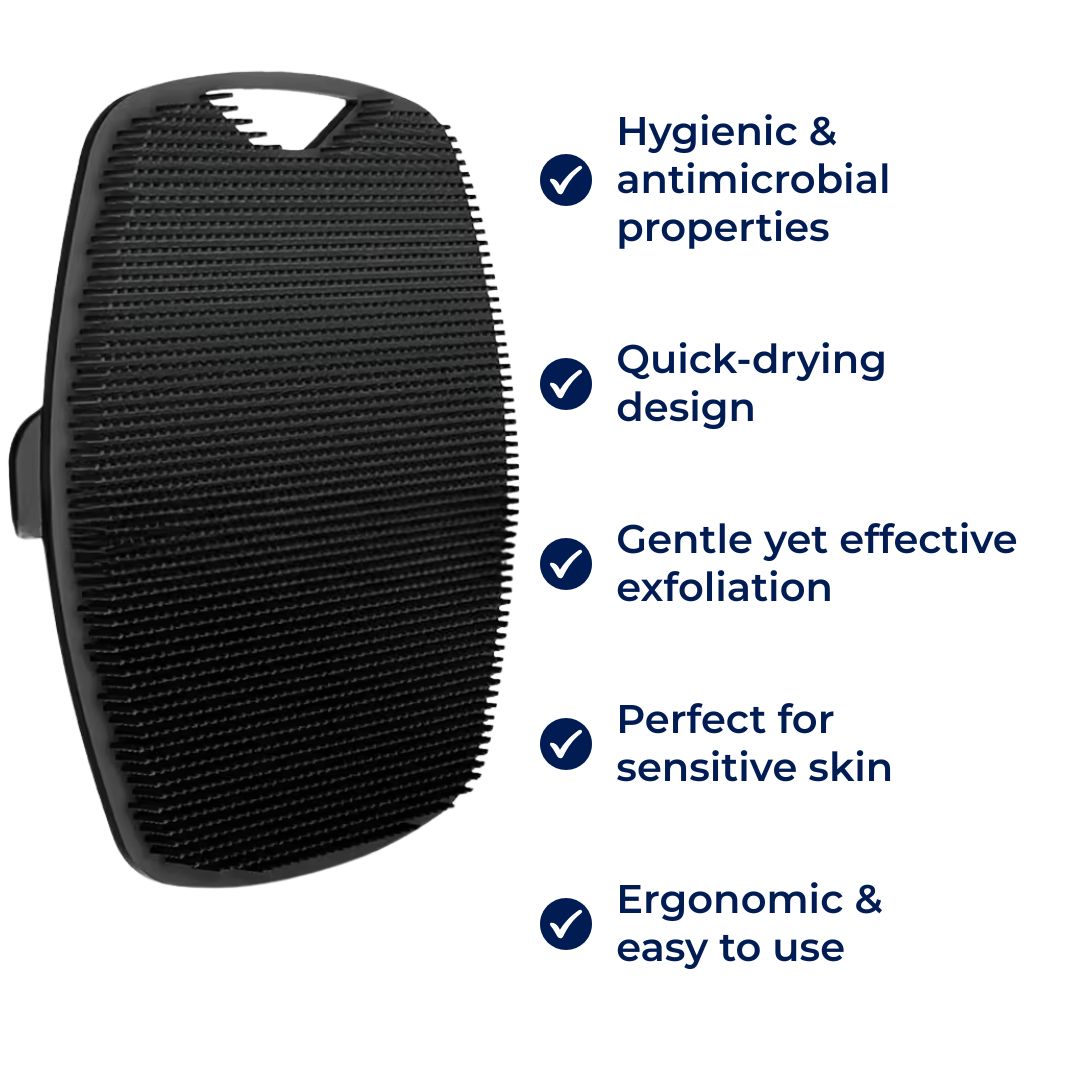 PureGlide | Silicone Bath Mitt – Antimicrobial Exfoliation – Hygienic Quick-Drying Design – Use in Shower for Sensitive Skin Stornfield