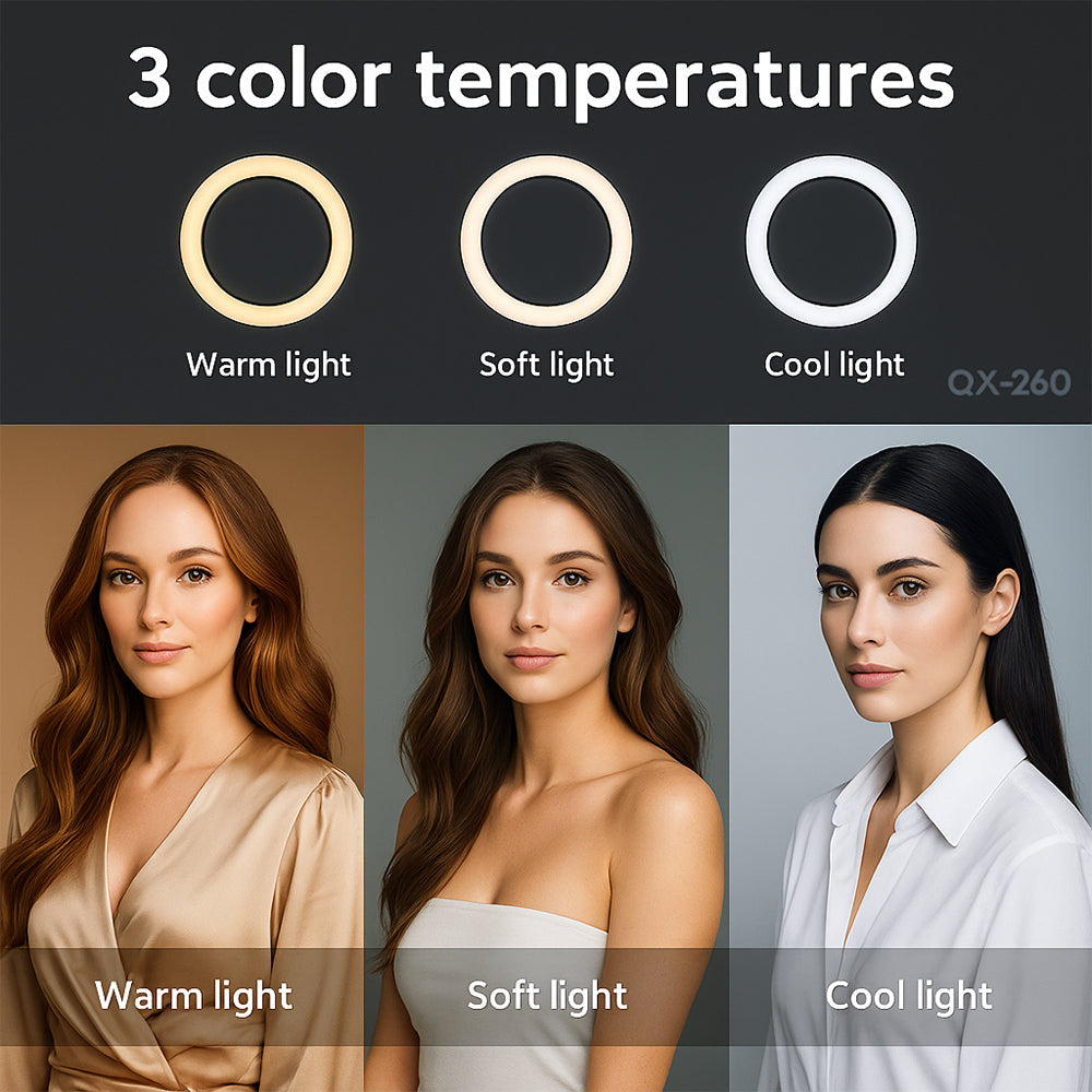 Ring light - 3 Light modes - QX-260 | Stornfield