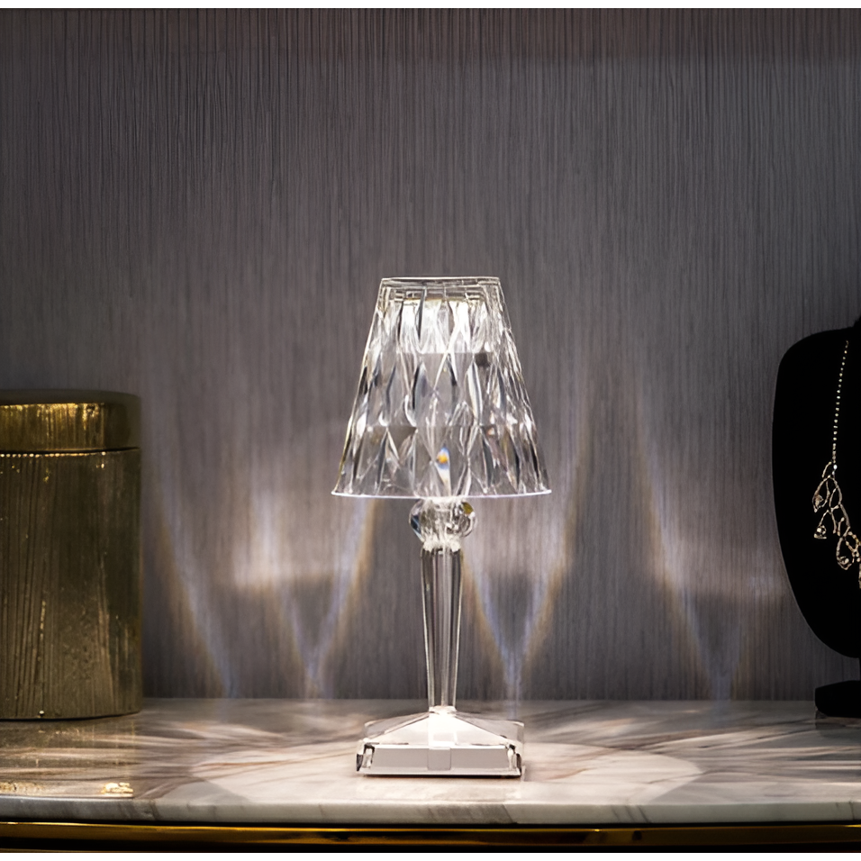 Diamond Glow - Wireless USB Crystal Shine Nightstand Lamp | Stornfield