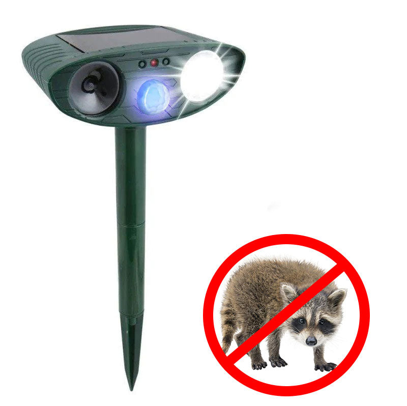 Stornfield | Raccoon Outdoor Ultrasonic Repeller - Solar-powered Ultrasonic Animal and Pest Control - Get rid of raccoons within 48 hours