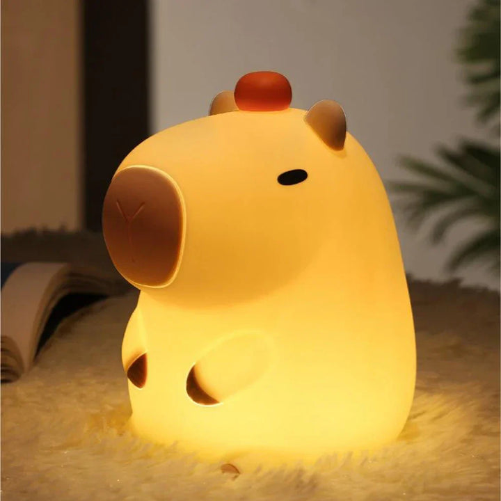 Stornfield | Capybara Léger - Lampe de nuit en silicone cartoon Capybara rechargeable avec batterie 800mAh