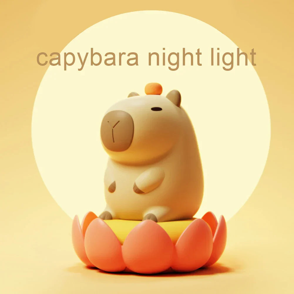 Stornfield | Capybara Léger - Lampe de nuit en silicone cartoon Capybara rechargeable avec batterie 800mAh